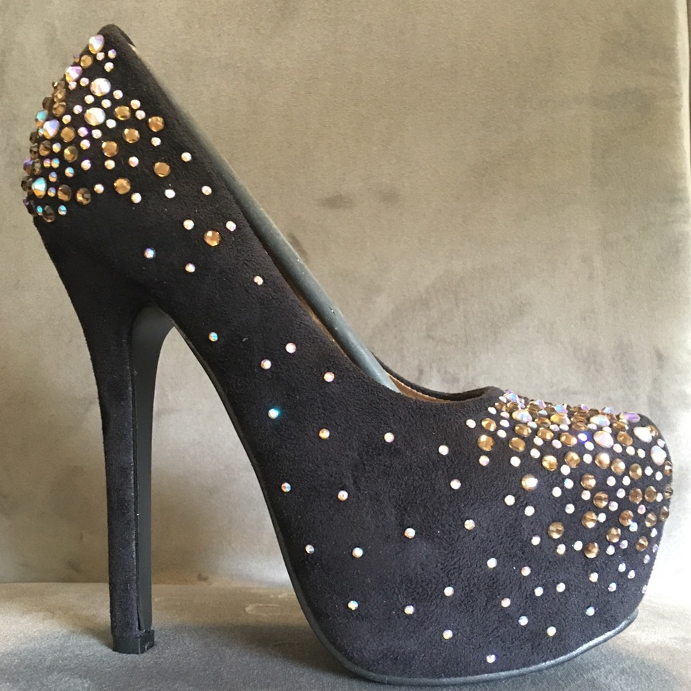 Beyond Maybel-01 Rhinestone Platform Heels - Picture 3 of 16